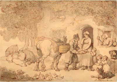 De visverkoper door Thomas Rowlandson